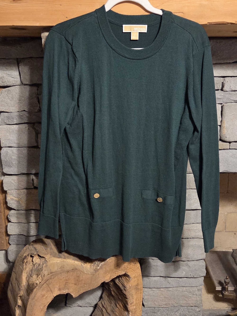 Michael Kors Women's Forest Green Crewneck Sweater